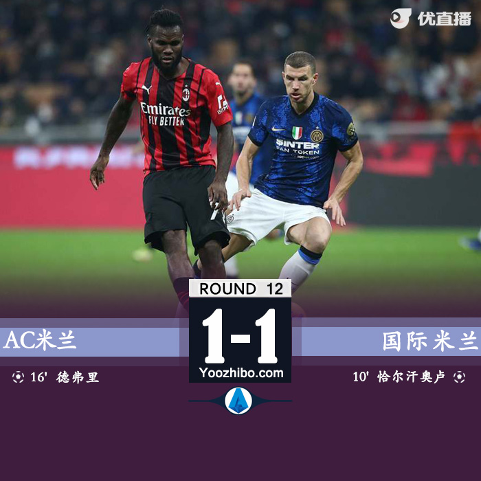 11月08日 意甲第12轮 AC米兰vs国际米兰 全场录像及集锦